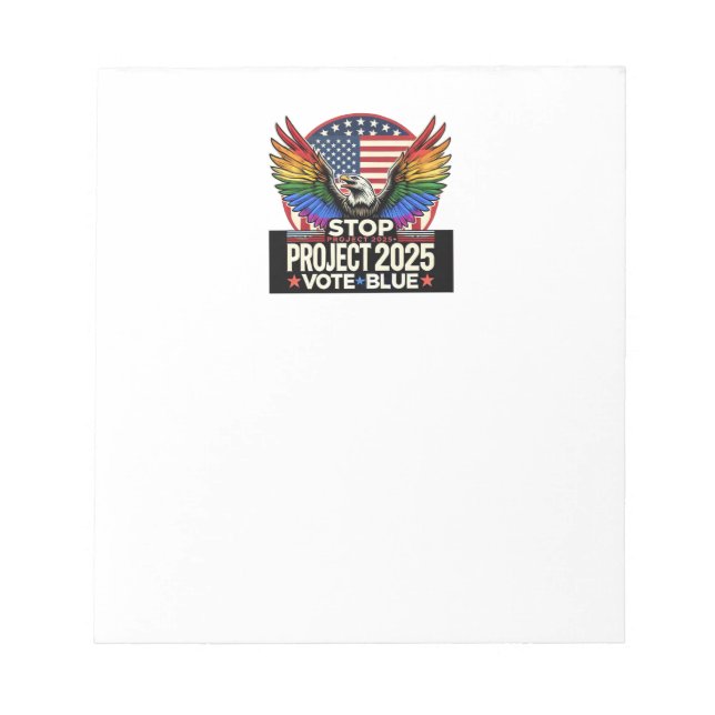 Stolz - Stopp Project 2025 - Abstimmung blau Notizblock (Vorderseite)