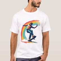 Stolz-T - Shirt - Regenbogen-Skateboard