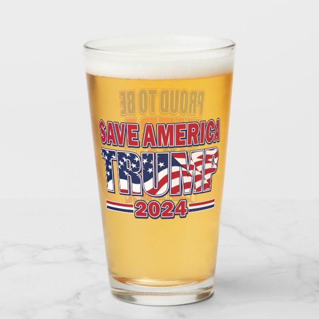 Stolz Trump unterstützen Glas (Rückseite (gefüllt))