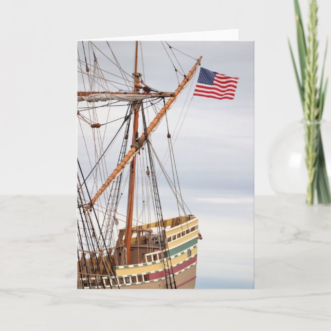 Stolz über Mayflower II fliegen Karte (Vorderseite)