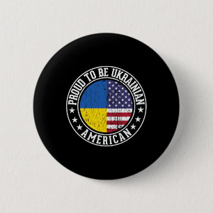 Stolz, Ukrainisch-Amerikaner zu sein Flaggenfarben Button