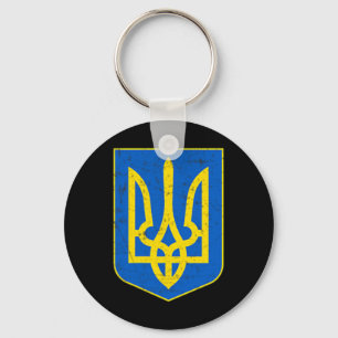 Stolz Ukrainische Flagge Wappen Geschenk Unterstüt Schlüsselanhänger