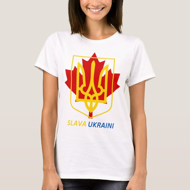 STOLZ, UKRAINISCHER KANADIAN ZU SEIN - SLAVA UKRAI T-Shirt (Vorderseite)