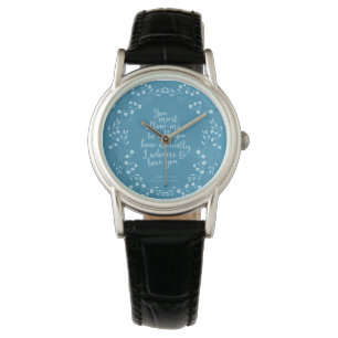 Stolz-und Vorurteil-BlumenLiebe-Zitat Jane Austen Armbanduhr