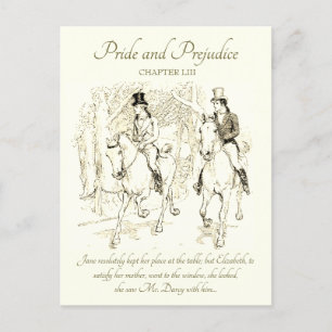 Stolz und Vorurteil Darcy Bingley Reiten Pferde Postkarte