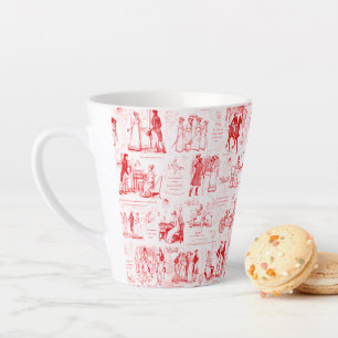 Stolz und Vorurteil Red Toile Zitate Milchtasse