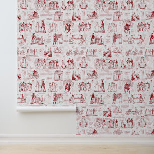 Stolz und Vorurteil Rot-Weiß-Toile Tapete
