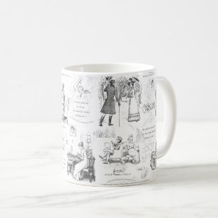 Stolz und Vorurteil Schwarz Weiß Toile Zitate Kaffeetasse