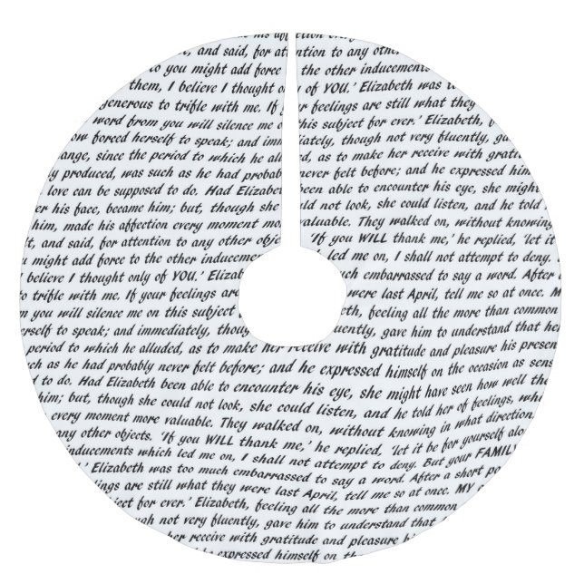 Stolz-und Vorurteil-Text Polyester Weihnachtsbaumdecke (Vorderseite)