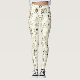 Stolz und Vorurteile Beige Sepia Toile Quotes Leggings