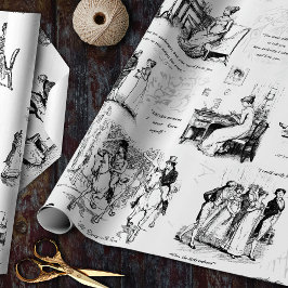 Stolz und Vorurteile für Schwarz-weiße Toilettenar Geschenkpapier