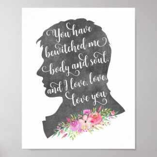Stolz und Vorurteile Mr. Darcy Book Quote Print Poster