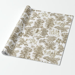 Stolz und Vorurteile Pferde Beige Gold Toile Geschenkpapier