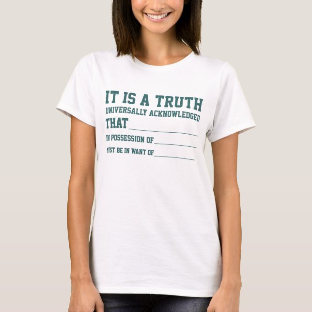 Stolz und Vorurteile T-Shirt (Vorderseite)