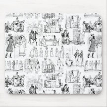 Stolz und Vorurteile Toile de Jouy Black and White