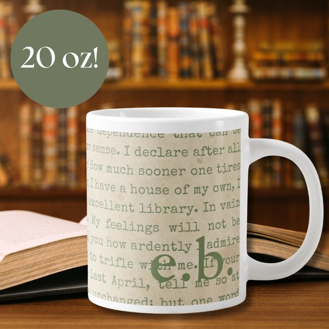 Stolz und Vorurteile Zitate Personalisierte Jumbo- Jumbo-Tasse (Von Creator hochgeladen)