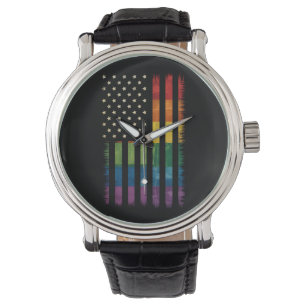 Stolz USA Amerika Regenbogenflagge LGBTQ gestört Armbanduhr