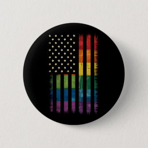 Stolz USA Amerika Regenbogenflagge LGBTQ gestört Button