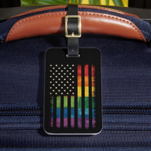 Stolz USA Amerika Regenbogenflagge LGBTQ gestört Gepäckanhänger