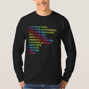 Stolz Valentinstag Liebe Siegt Regenbogen T-Shirt