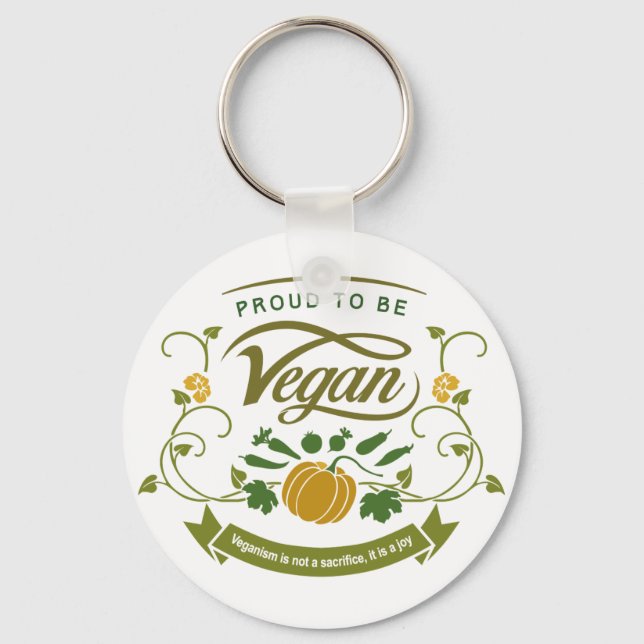 Stolz Vegan sein Schlüsselanhänger (Vorderseite)