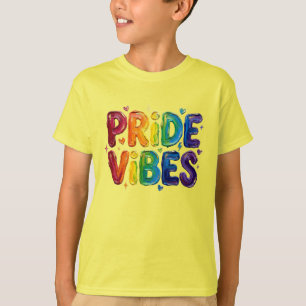 Stolz-Vibes Regenbogen-Faux-Farbe LGBTQ+ T-Shirt