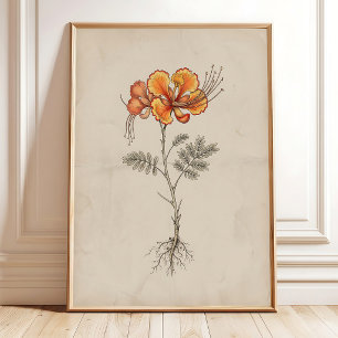 Stolz von Barbados Vintage-Blumenprint-Dekor Poster