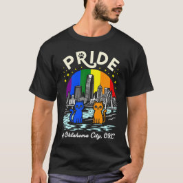 Stolz von Oklahoma City OKC Cats Regenbogenflagge T-Shirt