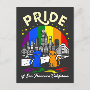 Stolz von San Francisco City California Cats Rainb Postkarte