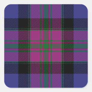 Stolz von Schottland Mode Tartan Quadratischer Aufkleber