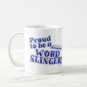 Stolz, Wortschütze zu sein, sagt der Autor Kaffeetasse