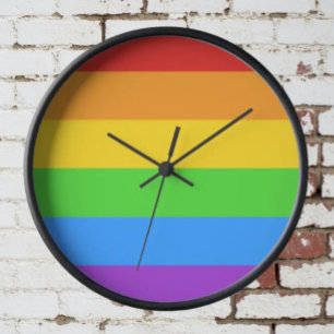 Stolz-Zeit: Regenbogenflagge Uhr