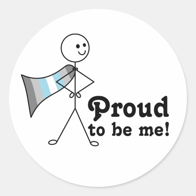 Stolz zu mir Demiboy Pride Superheld Runder Aufkleber (Vorderseite)