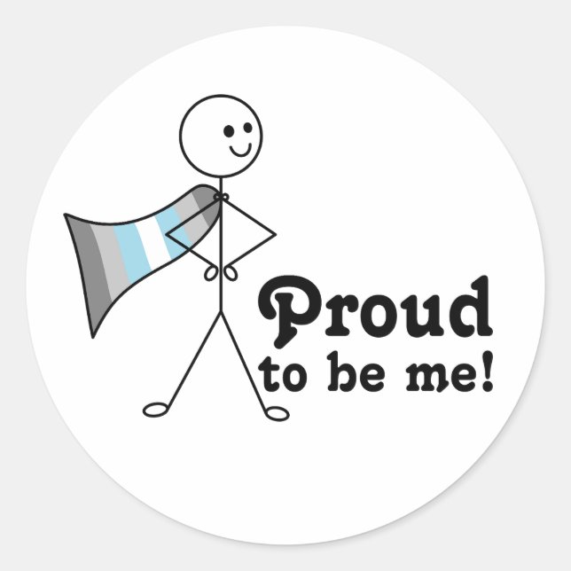 Stolz zu mir Demiboy Pride Superheld Runder Aufkleber (Vorderseite)