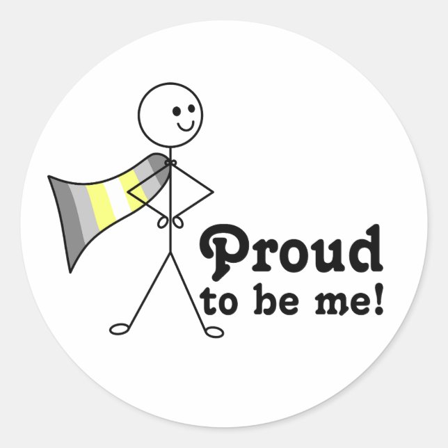 Stolz zu mir Demigender Pride Superheld Runder Aufkleber (Vorderseite)