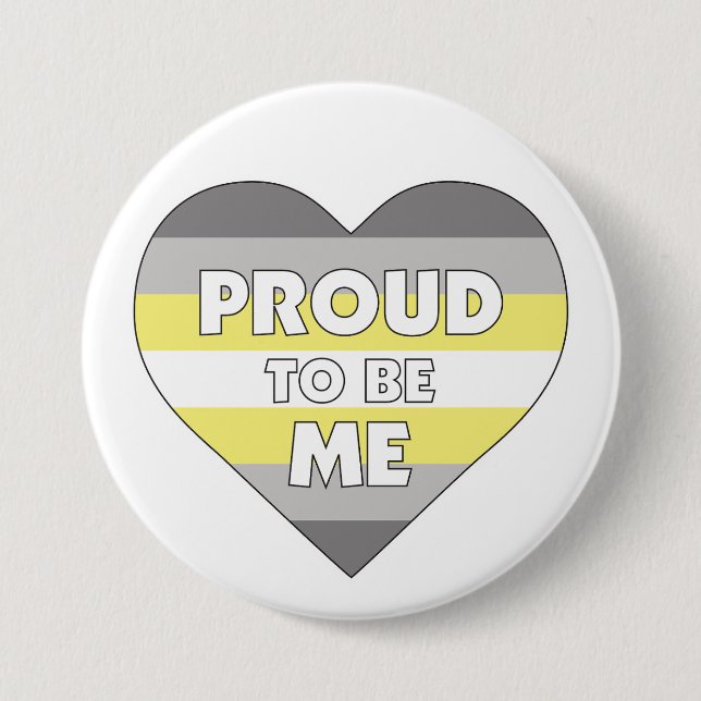 Stolz zu mir LGBTQ+ Demigender Pride Flag Herz Button (Vorderseite)