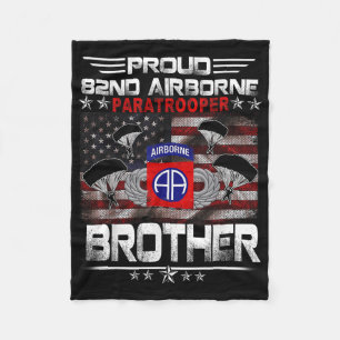 Stolze 82. Im Flugzeug Paratrooper Brother Us Flag Fleecedecke