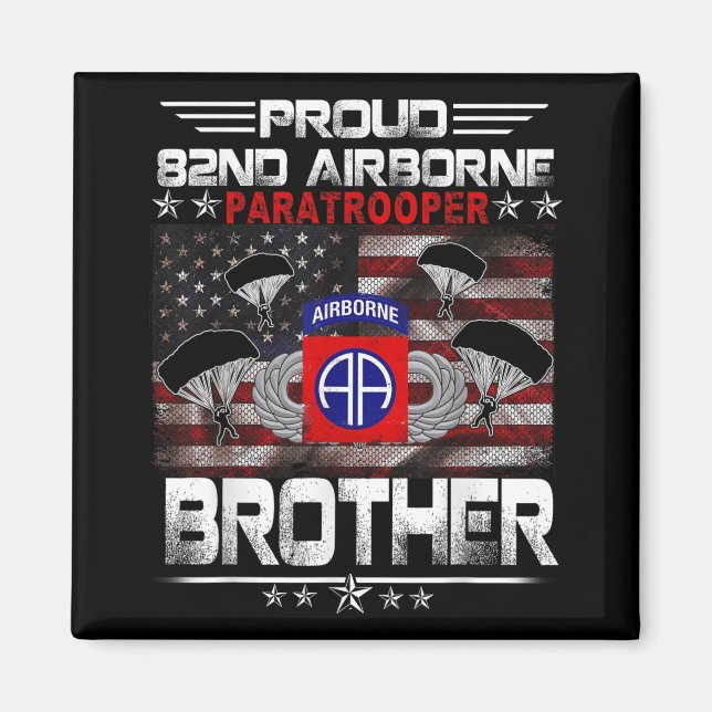 Stolze 82. Im Flugzeug Paratrooper Brother Us Flag Magnet (Vorne)