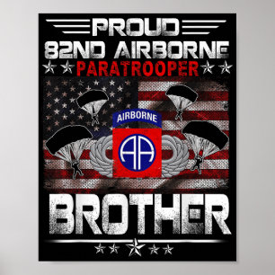 Stolze 82. Im Flugzeug Paratrooper Brother Us Flag Poster