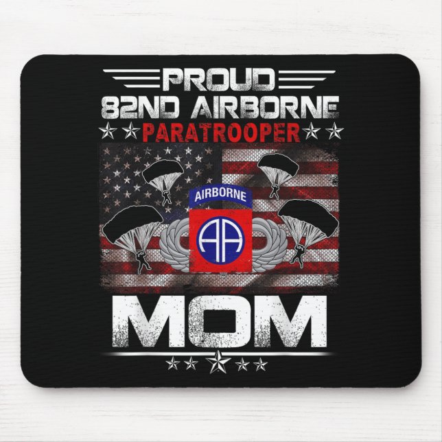 Stolze 82. Im Flugzeug Paratrooper Mama Us Flag -  Mousepad (Vorne)