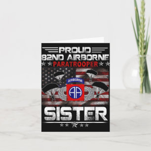 Stolze 82. Im Flugzeug Paratrooper Sister Us Flag Karte