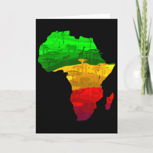 Stolze Afrika-Karte Grün Gelb Rot Afrikanischer St Karte