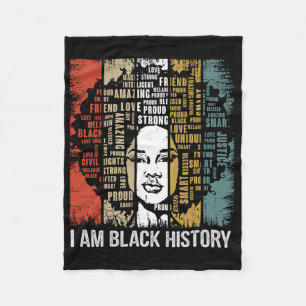 stolze afroamerikanische Frau Afro Ich bin schwarz Fleecedecke