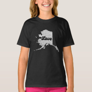 stolze Alask Staat Liebe Karte Kontur Rocky Map AK T-Shirt