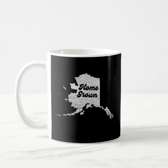 stolze Alask Staat Zuhause gewachsen Map Kontur Ro Kaffeetasse (Links)