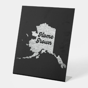 stolze Alask Staat Zuhause gewachsen Map Kontur Ro Sockelschild
