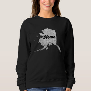 stolze Alask Staat Zuhause Map Kontur Rocky Map AK Sweatshirt