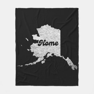 stolze Alaska-Staats-Heimatkarte Umriss Rocky Map  Fleecedecke