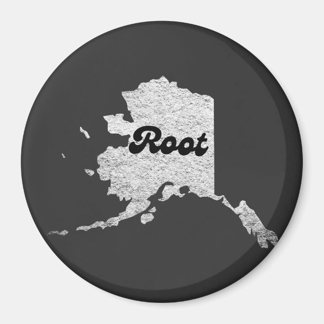 stolze Alaska-Staatswurzel-Kartenskizze Rocky Map  Magnet (Vorne)
