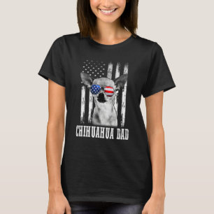 Stolze amerikanische Chihuahua-Flagge Hund Papa Ma T-Shirt